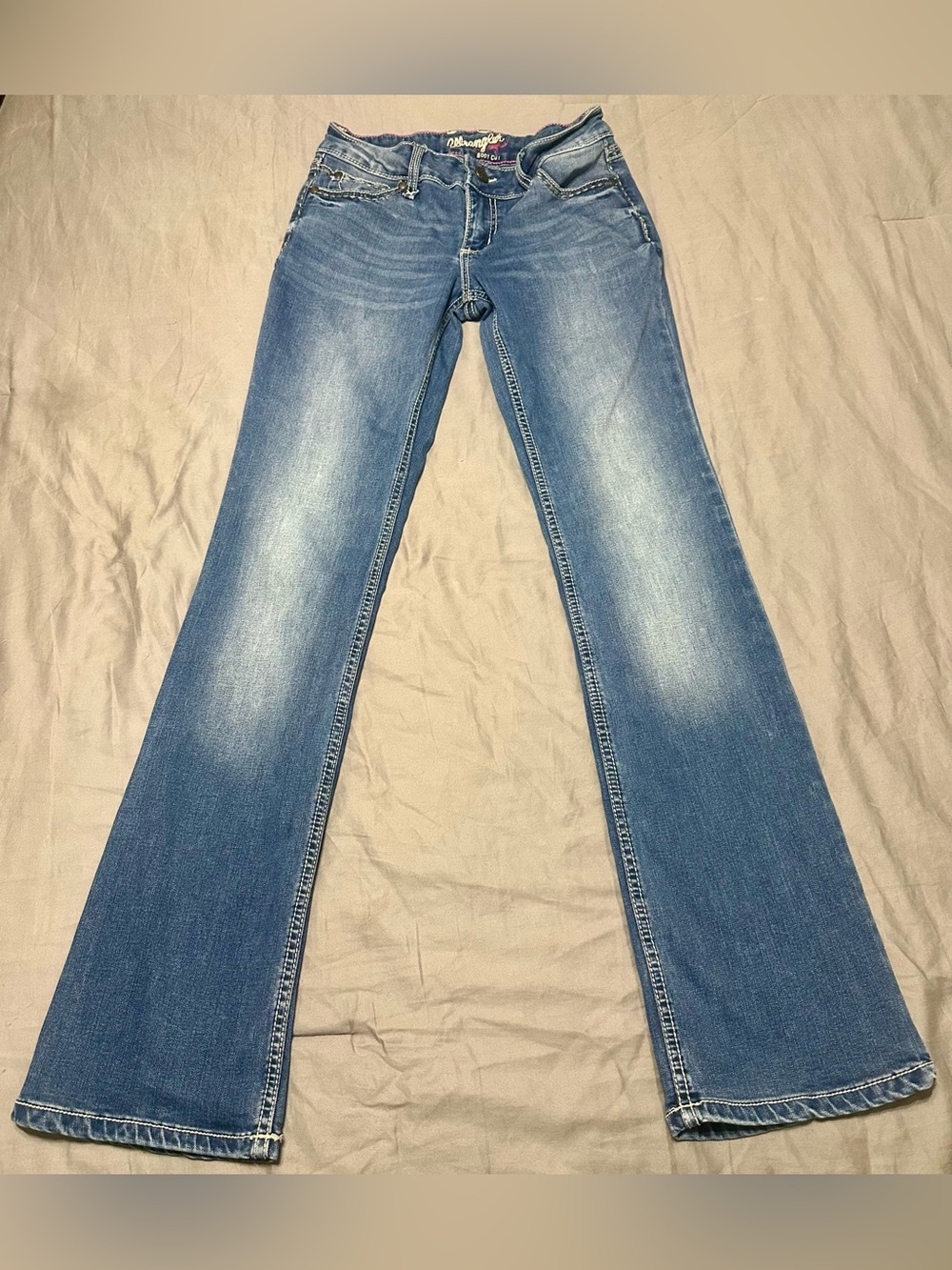 Wrangler Boot Cut Women's Light Blue Flare Jeans 3/4X34